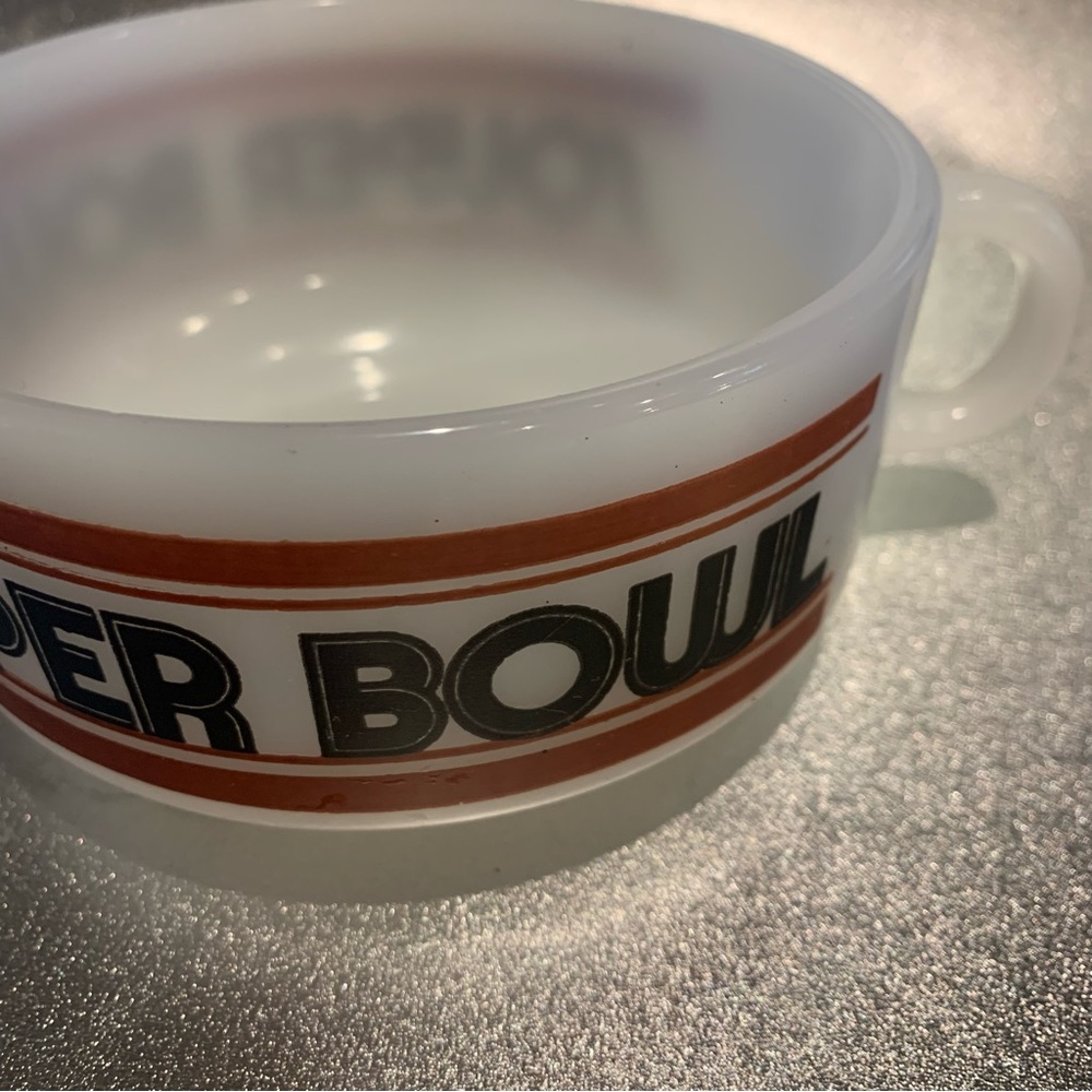 Vintage Glasbake Soup Bowl Mug Souper Bowl Chili Cereal Milkglass MCM 14 Oz - Picture 5 of 12